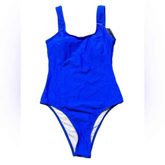 SUMMER MAE royal blue one piece retro Y2K swimsuit U back NWOT - Picture 2 of 10